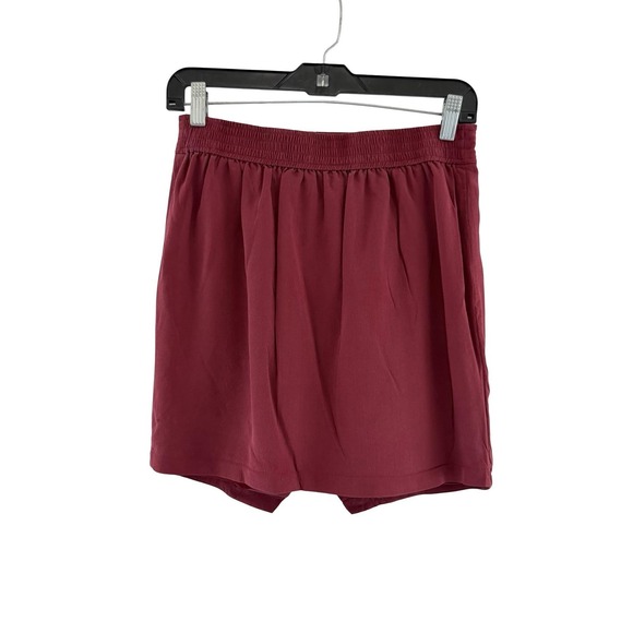 Madewell Skirt Womens Small Burgundy Silk Wrap‎ Front Tulip Hem Lined Holiday - Picture 6 of 15